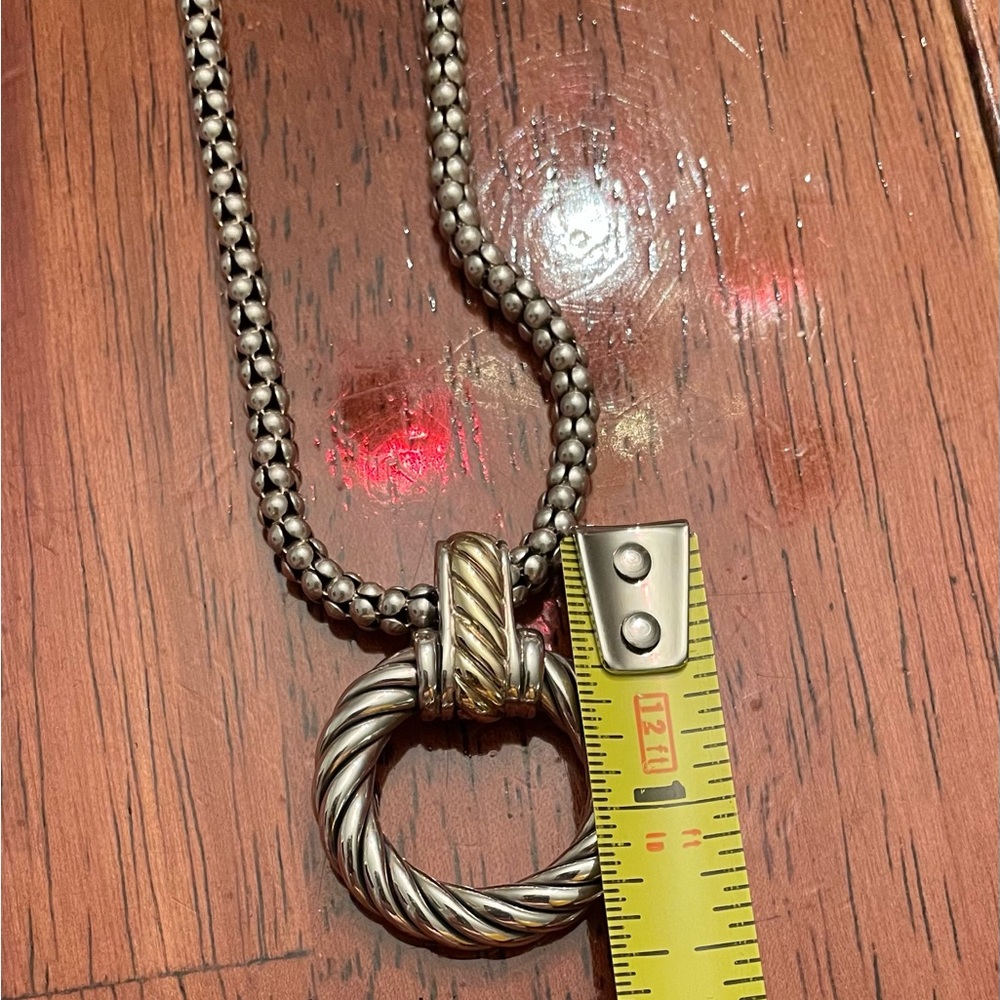 PHILLIP MENEGATTI ITALY 18K & STERLING SILVER CABLE PENDANT